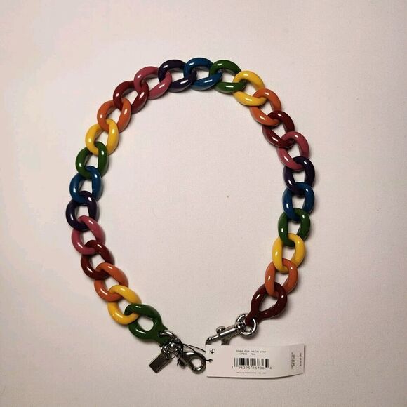 NWT Coach CP895 Chain Shoulder Strap In Rainbow Limited - Picture 1 of 2